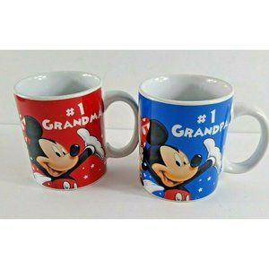 Disney Jerry Leigh Mugs #1 Grandma & Grandpa Coffee Mugs Mickey Minnie Florida